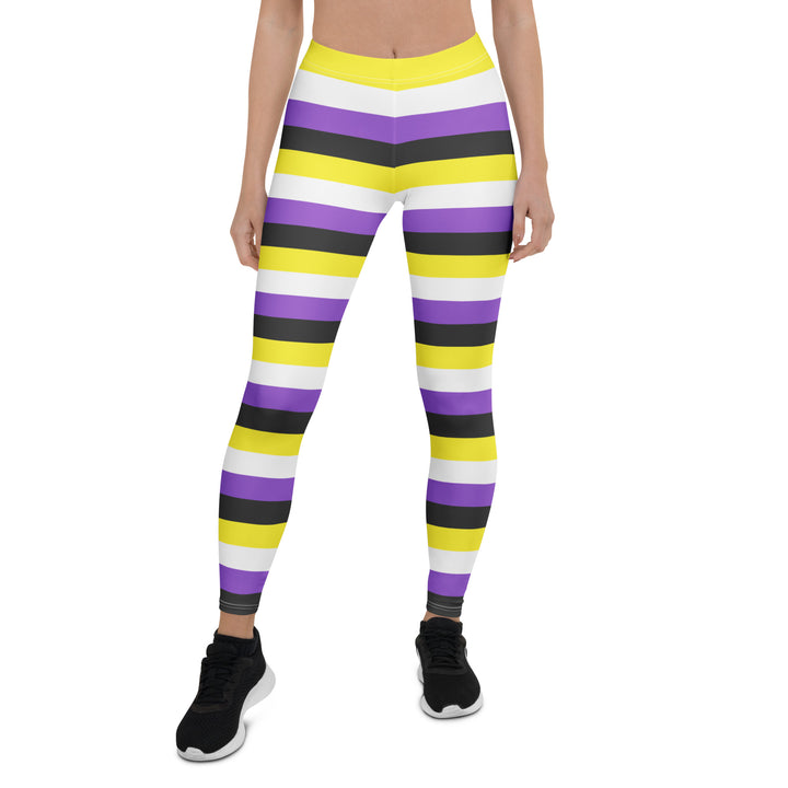 Non Binary Pride Hooped Leggings Leggings The Rainbow Stores