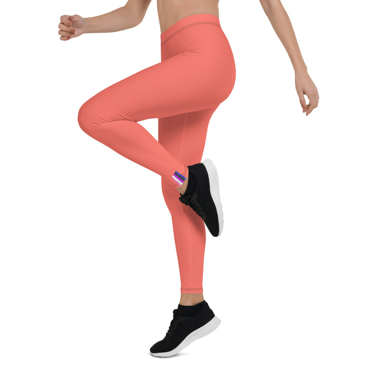 Gender Fluid Pride Flash Peach Leggings Leggings The Rainbow Stores