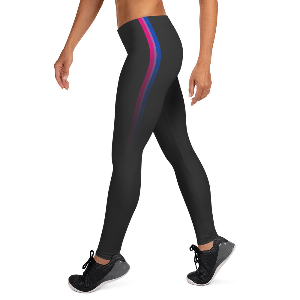 Bisexual Pride Fade Black Leggings Leggings The Rainbow Stores