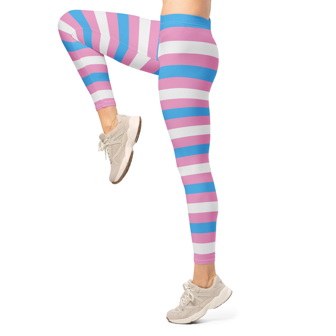 Trans Pride Hooped Leggings Leggings The Rainbow Stores