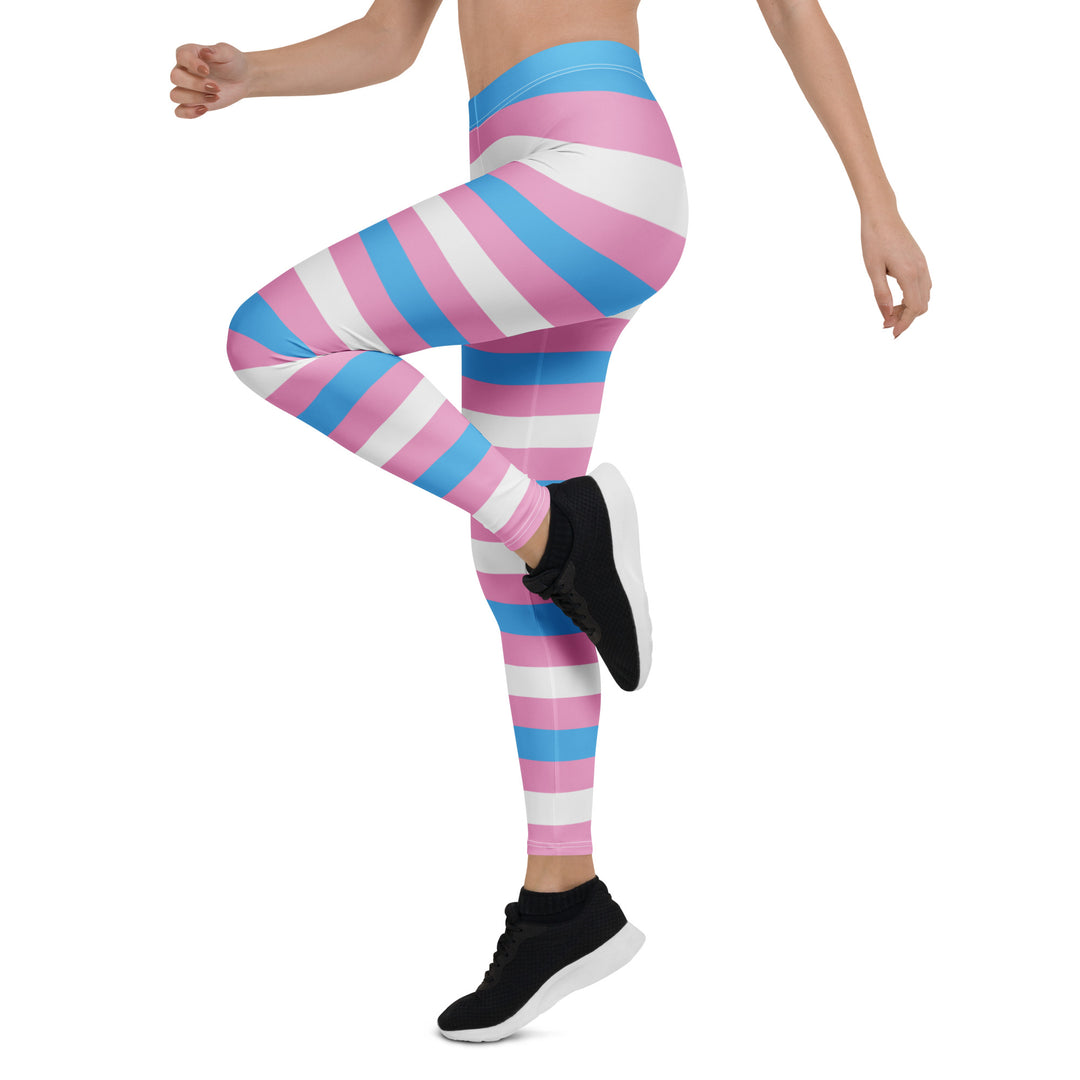 Trans Pride Hooped Leggings Leggings The Rainbow Stores