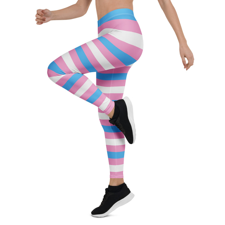 Trans Pride Hooped Leggings Leggings The Rainbow Stores