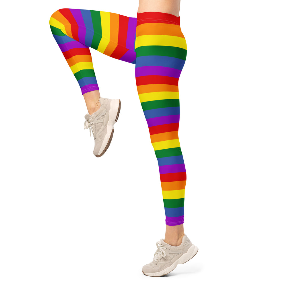 LGBTQ+ Rainbow Pride Hooped Leggings Leggings The Rainbow Stores
