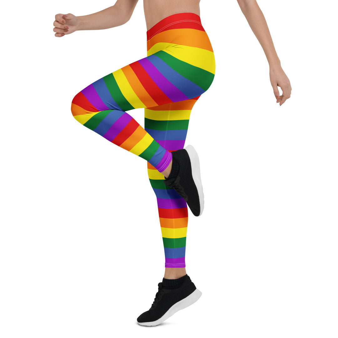 LGBTQ+ Rainbow Pride Hooped Leggings Leggings The Rainbow Stores