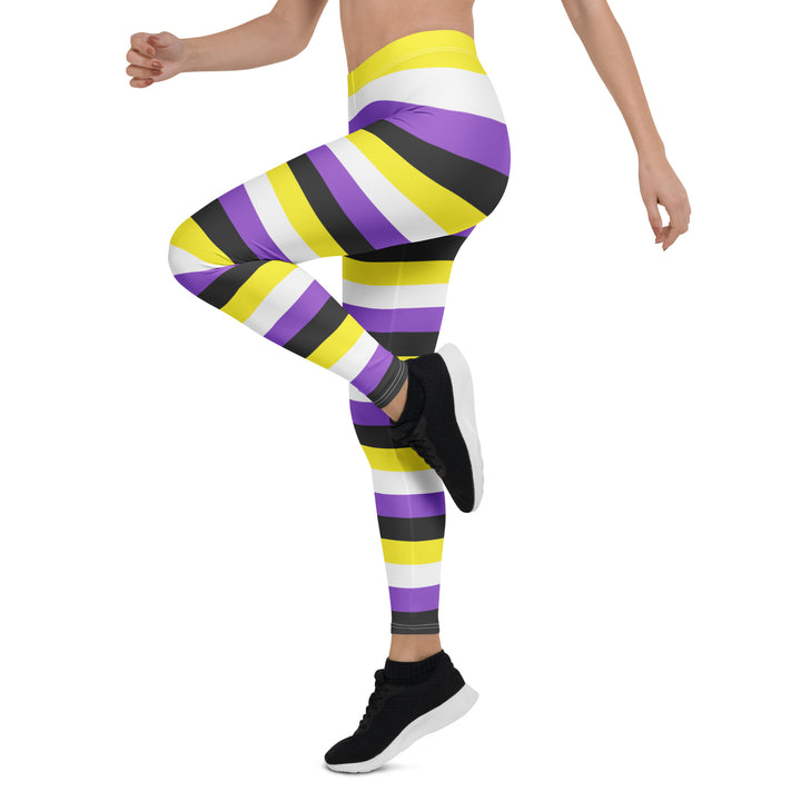 Non Binary Pride Hooped Leggings Leggings The Rainbow Stores