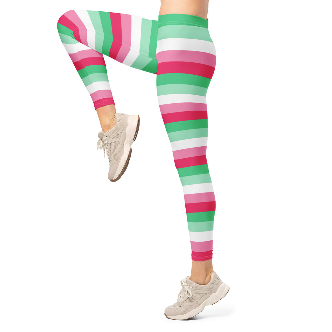 Abrosexual Pride Hooped Leggings Leggings The Rainbow Stores