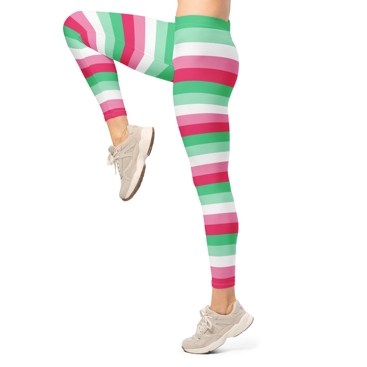 Abrosexual Pride Hooped Leggings Leggings The Rainbow Stores