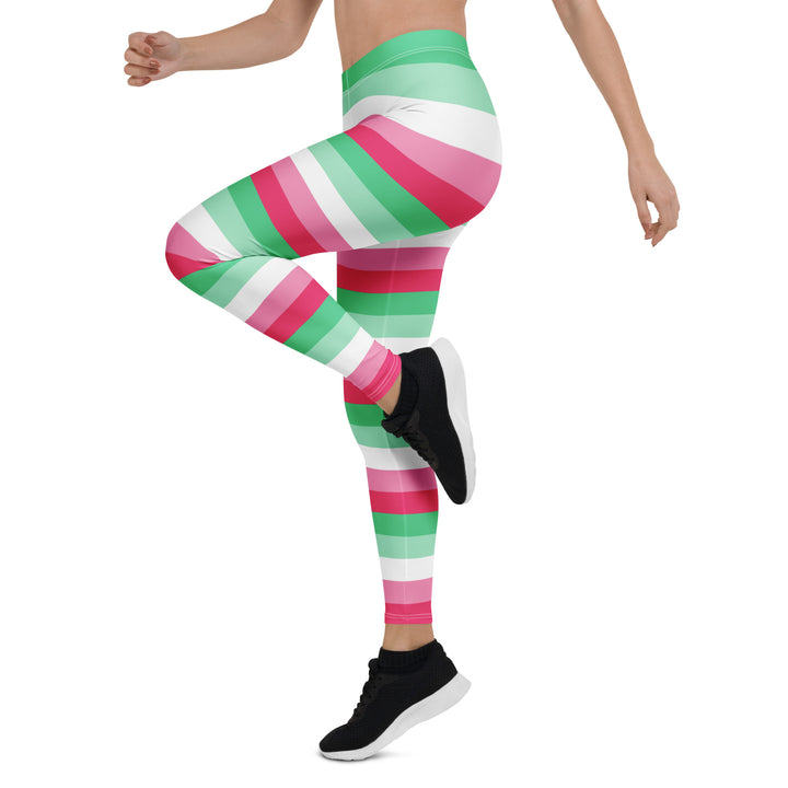 Abrosexual Pride Hooped Leggings Leggings The Rainbow Stores