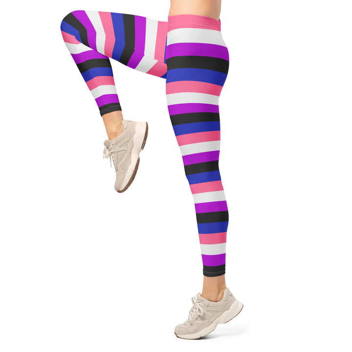Gender Fluid Pride Hooped Leggings Leggings The Rainbow Stores