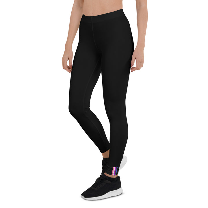 Gender Fluid Pride Flash Black Leggings Leggings The Rainbow Stores