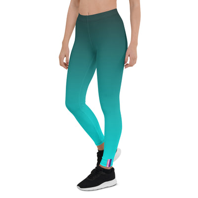 Gender Fluid Pride Flash Fade To Aqua Leggings Leggings The Rainbow Stores