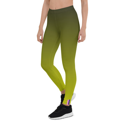 Gender Fluid Pride Flag Fade To Lime Leggings Leggings The Rainbow Stores