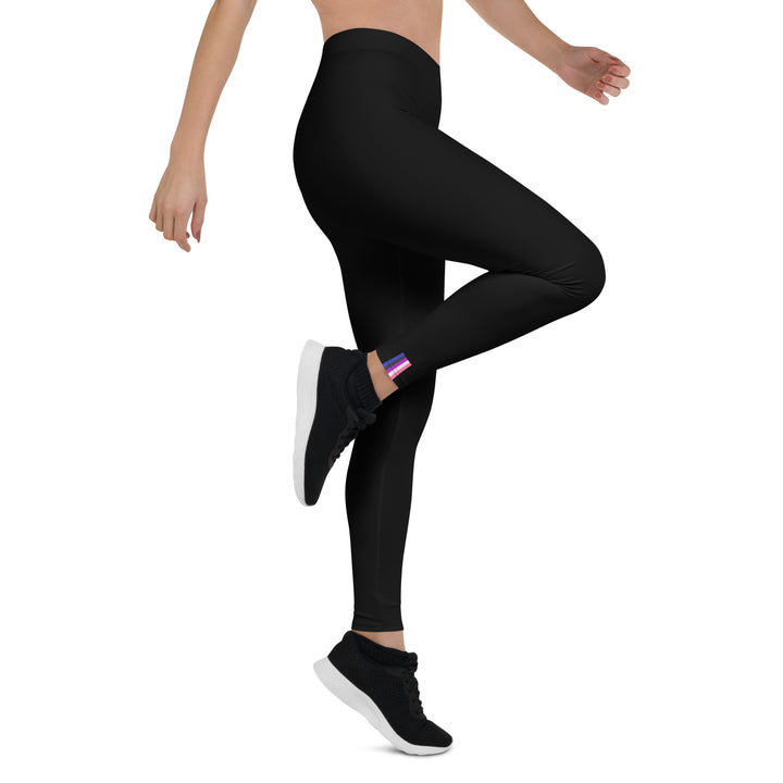 Gender Fluid Pride Flash Black Leggings Leggings The Rainbow Stores