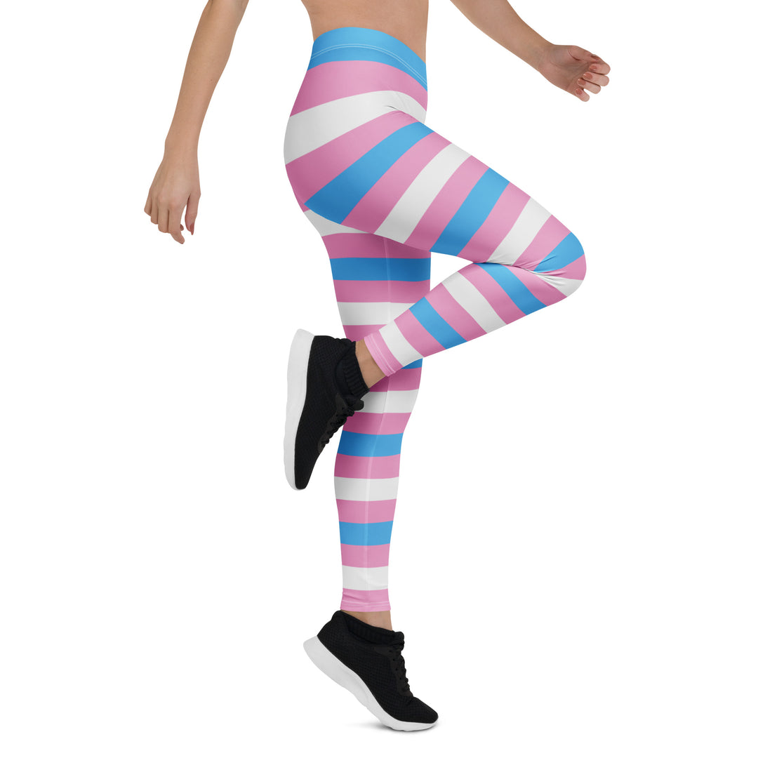 Trans Pride Hooped Leggings Leggings The Rainbow Stores