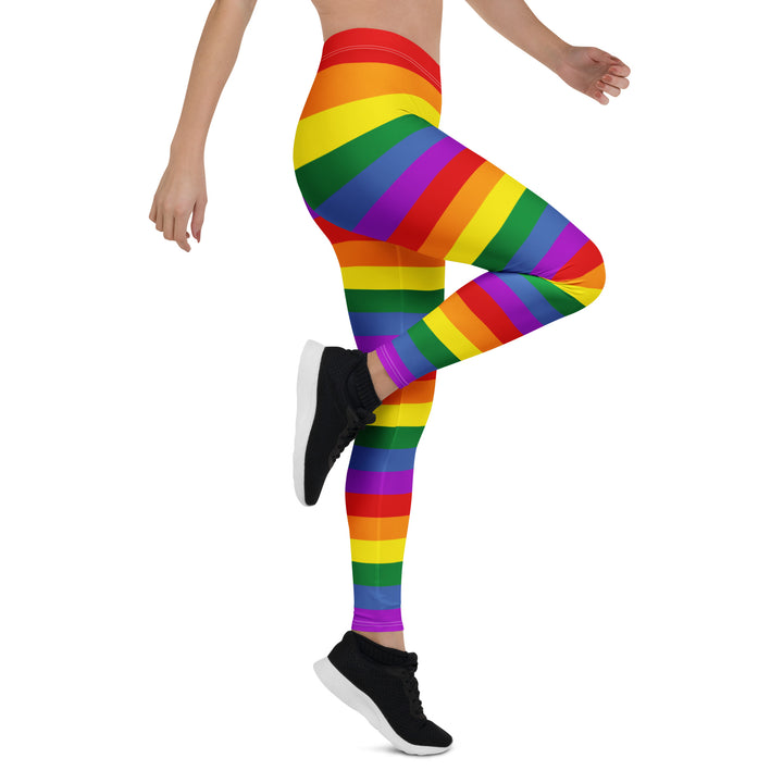 LGBTQ+ Rainbow Pride Hooped Leggings Leggings The Rainbow Stores