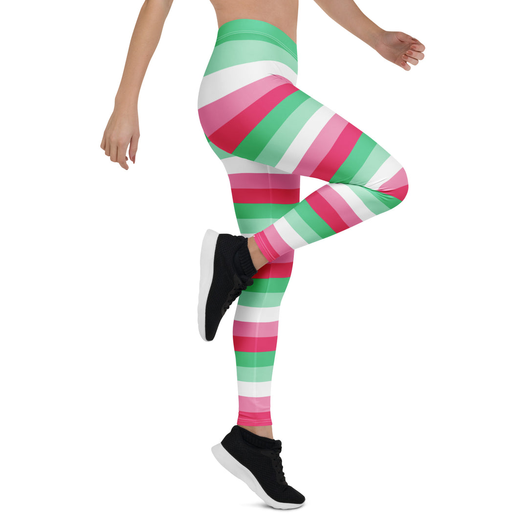 Abrosexual Pride Hooped Leggings Leggings The Rainbow Stores