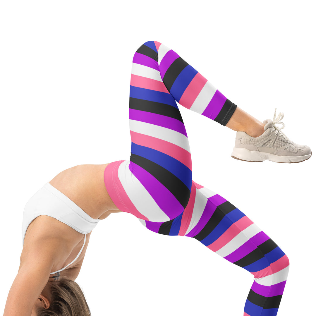 Gender Fluid Pride Hooped Leggings Leggings The Rainbow Stores