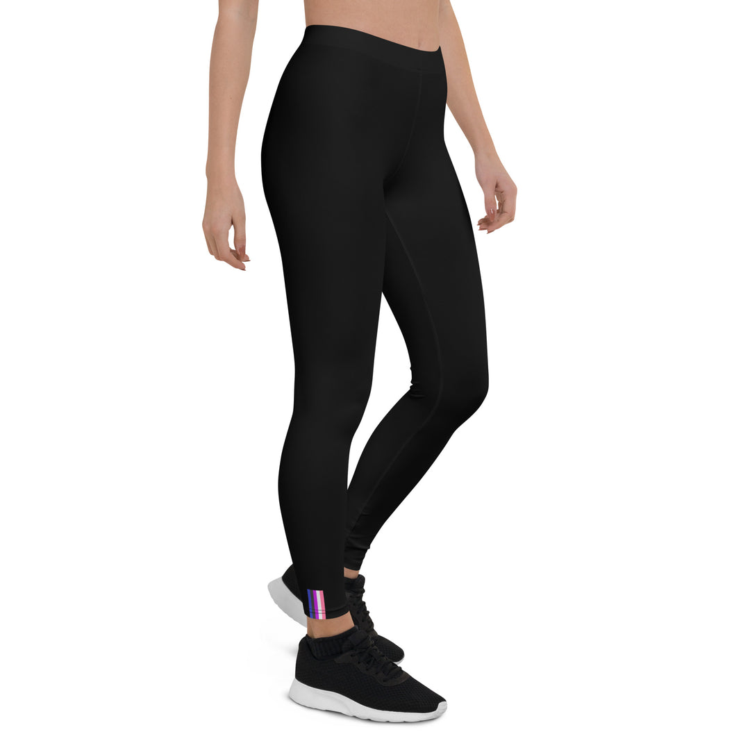 Gender Fluid Pride Flash Black Leggings Leggings The Rainbow Stores