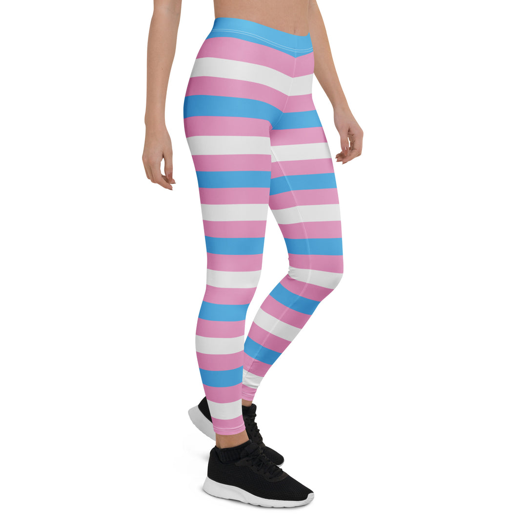 Trans Pride Hooped Leggings Leggings The Rainbow Stores
