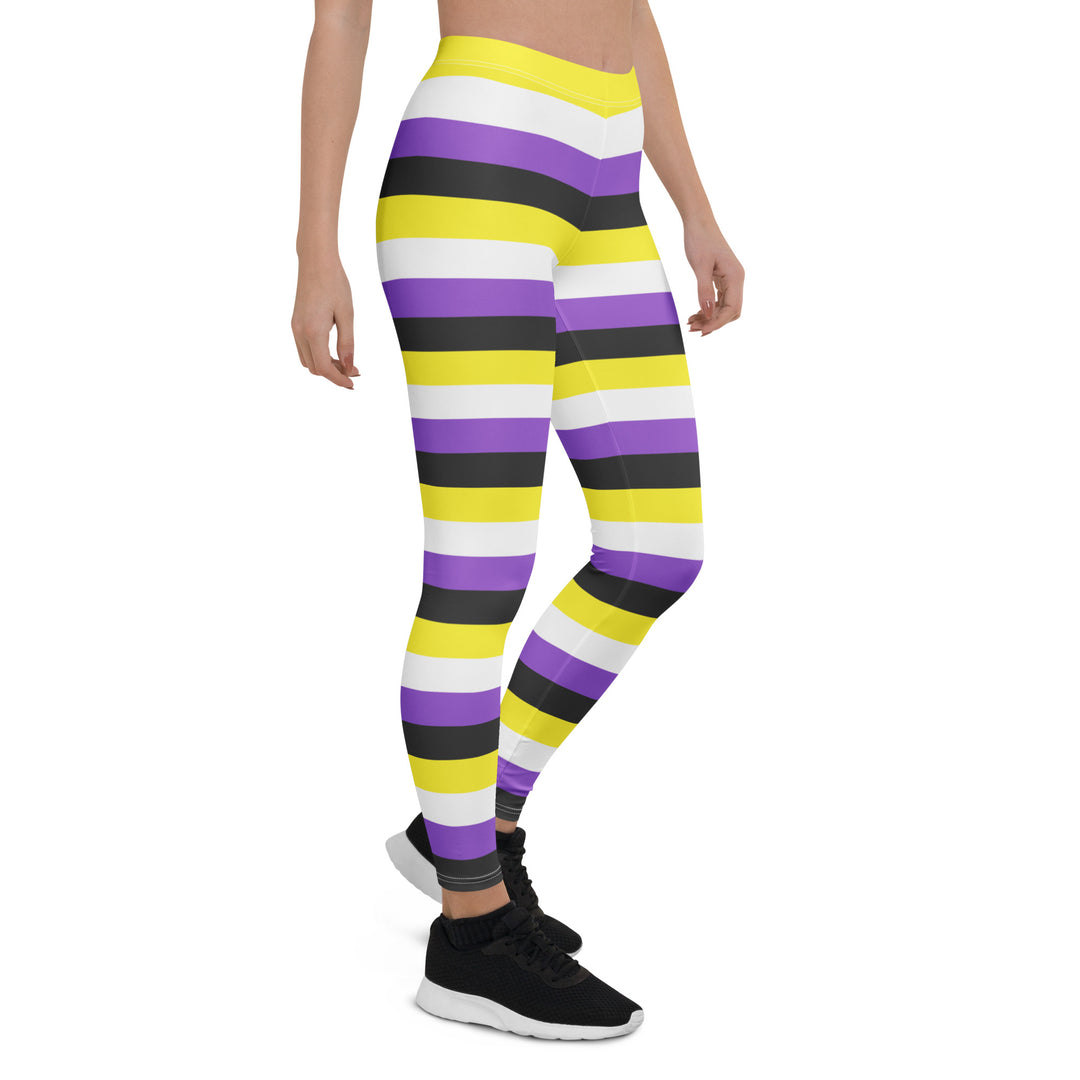 Non Binary Pride Hooped Leggings Leggings The Rainbow Stores