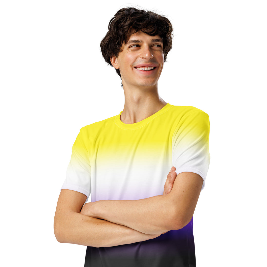 Non-Binary Ombre Pride Flag T-shirt AOP T-shirts The Rainbow Stores