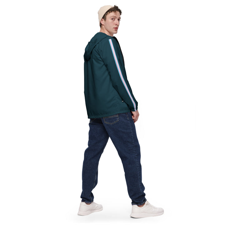 French Blue Windbreaker with Trans Sleeve Stripe Windbreaker The Rainbow Stores