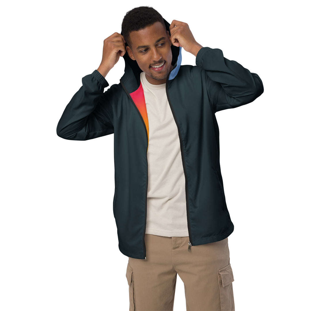 Mindnight Blue With Light Blue Hood Windbreaker Windbreaker The Rainbow Stores