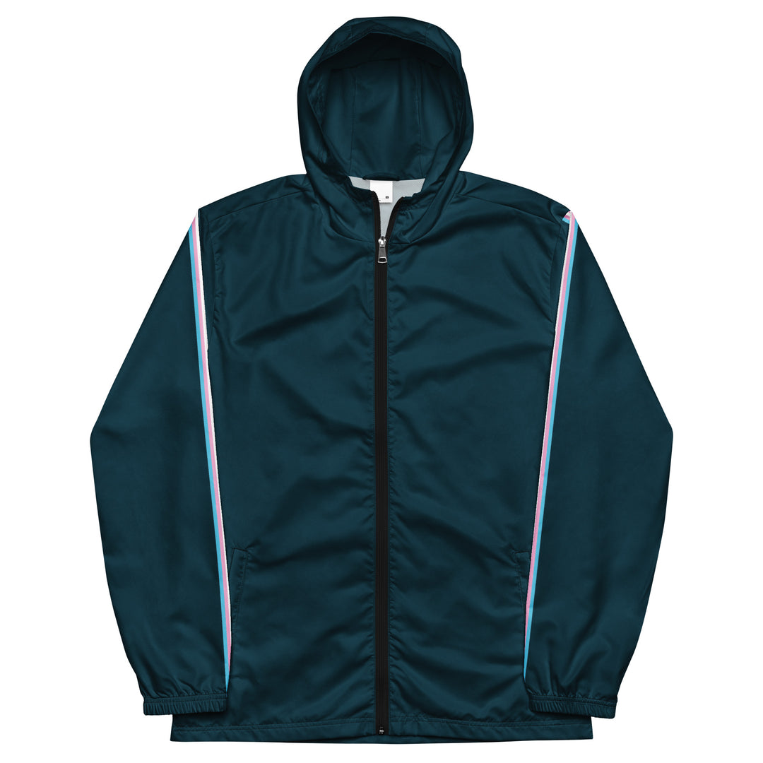 French Blue Windbreaker with Trans Sleeve Stripe Windbreaker The Rainbow Stores