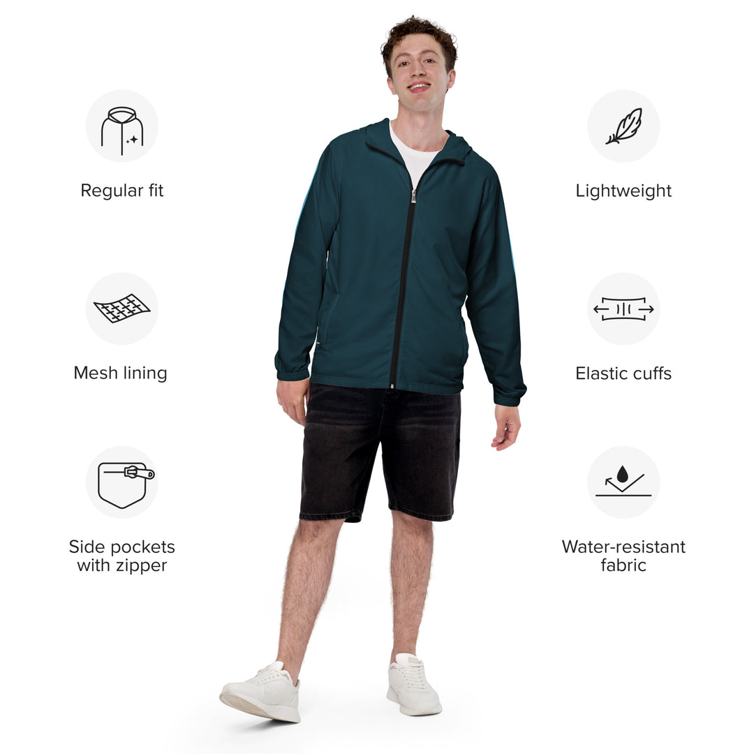 French Blue Windbreaker with Trans Sleeve Stripe Windbreaker The Rainbow Stores