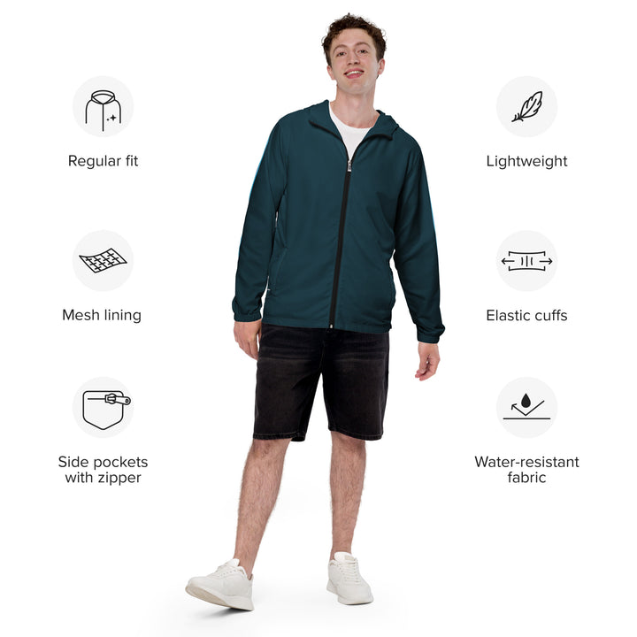 French Blue Windbreaker with Trans Sleeve Stripe Windbreaker The Rainbow Stores