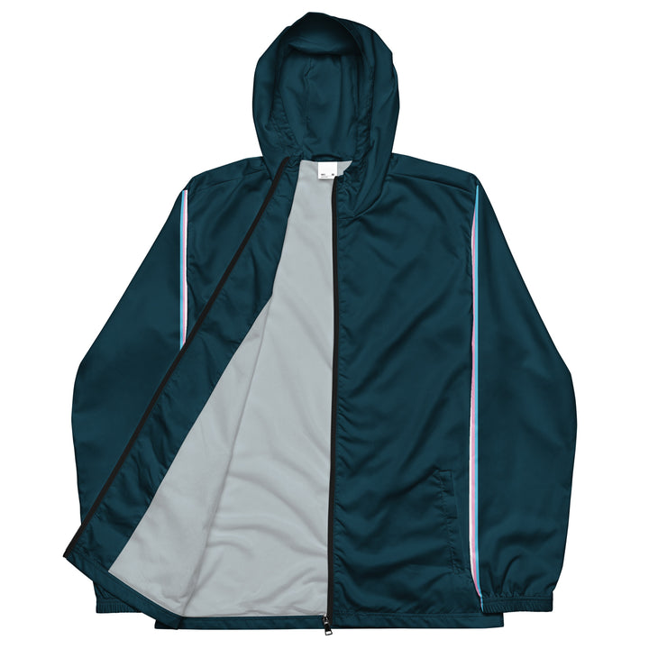 French Blue Windbreaker with Trans Sleeve Stripe Windbreaker The Rainbow Stores