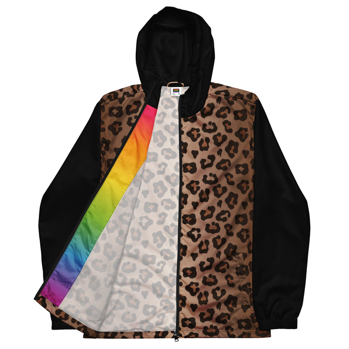 Leopard Print Windbreaker With Rainbow Pride Inside Windbreaker The Rainbow Stores