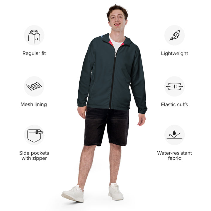 Mindnight Blue With Light Blue Hood Windbreaker Windbreaker The Rainbow Stores