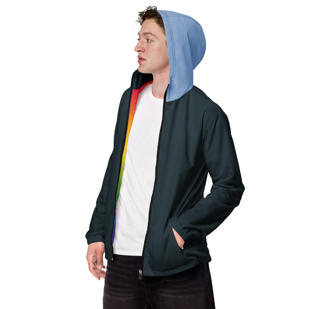 Mindnight Blue With Light Blue Hood Windbreaker Windbreaker The Rainbow Stores