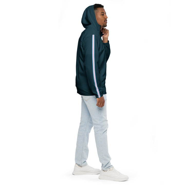 French Blue Windbreaker with Trans Sleeve Stripe Windbreaker The Rainbow Stores