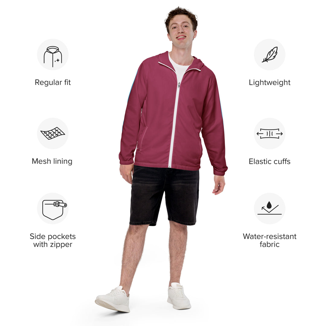 Maroon Windbreaker with Trans Sleeve Stripe Windbreaker The Rainbow Stores