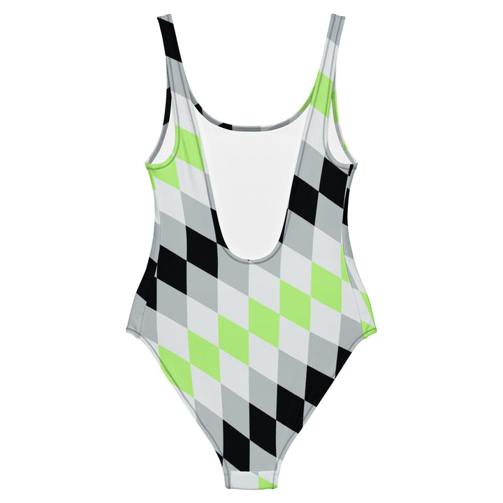 Agender Pride Flag Diamonds One-Piece Swimsuit The Rainbow Stores