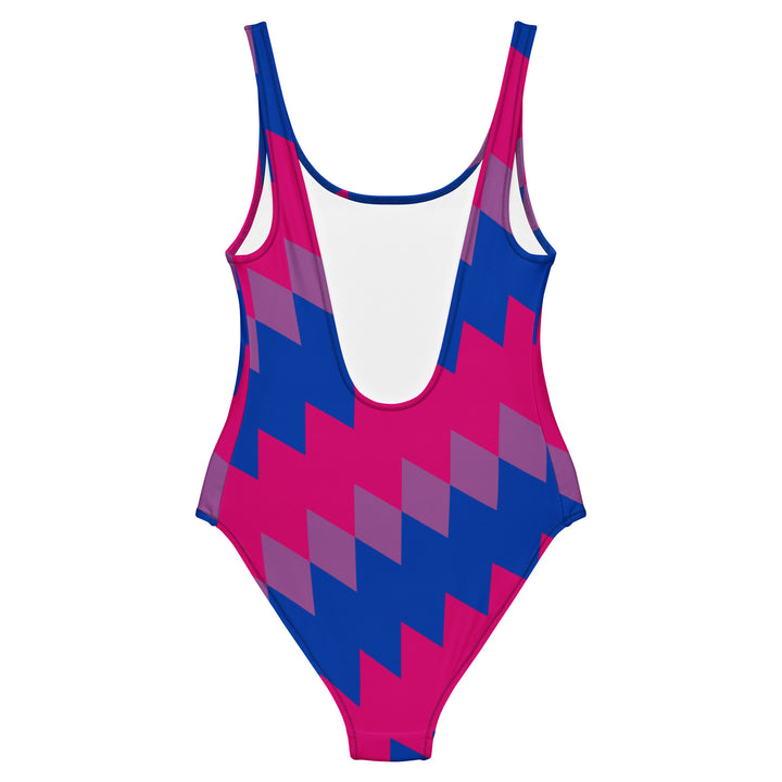 Bisexual Pride Flag Diamonds One-Piece Swimsuit Swimwear The Rainbow Stores