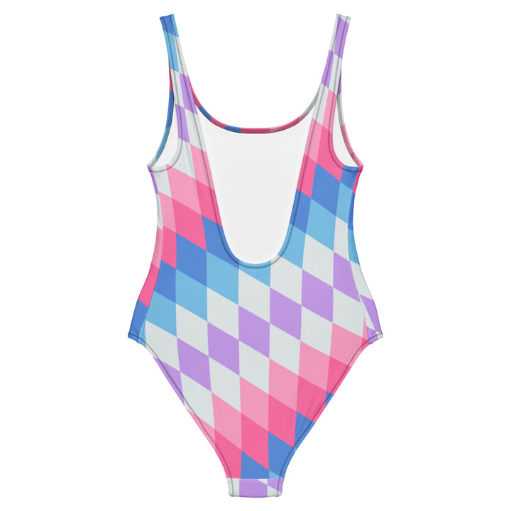 Bigender Pride Flag Diamonds One-Piece Swimsuit Swimwear The Rainbow Stores