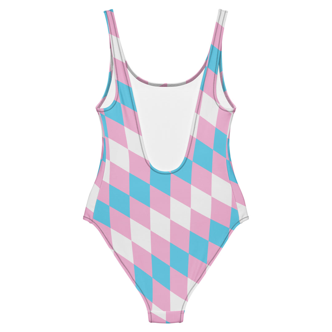 Trans Pride Flag Diamonds One-Piece Swimsuit Swimwear The Rainbow Stores
