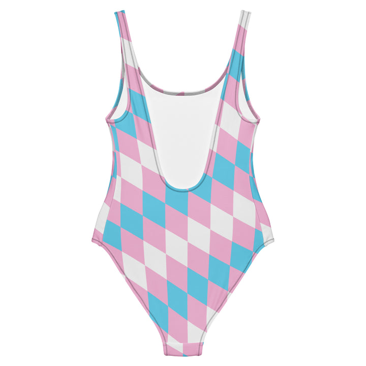 Trans Pride Flag Diamonds One-Piece Swimsuit Swimwear The Rainbow Stores