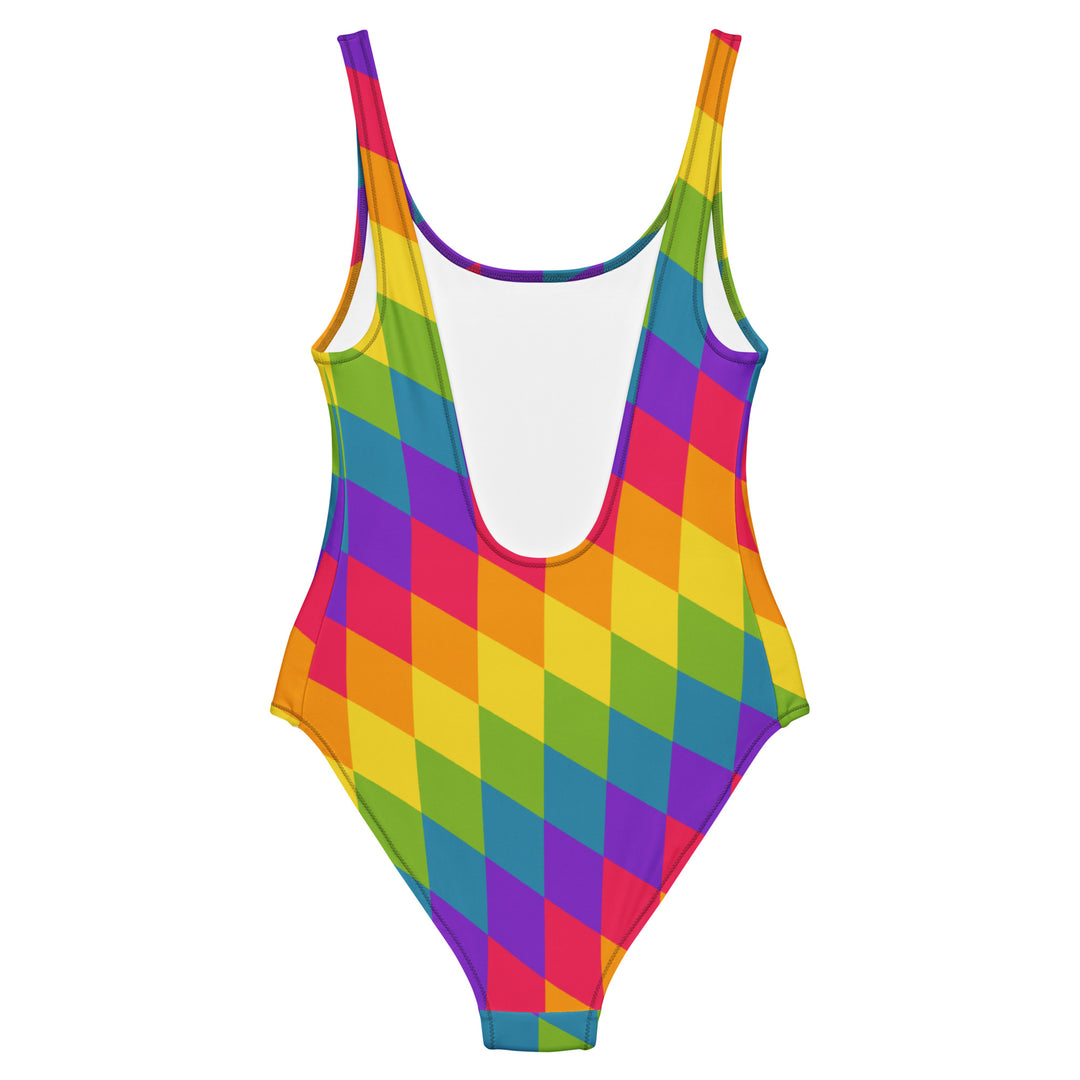 Rainbow Pride Flag Diamonds One-Piece Swimsuit Swimwear The Rainbow Stores