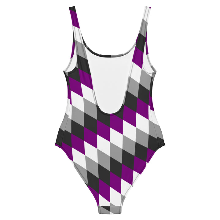 Asexual Pride Flag Diamonds One-Piece Swimsuit Swimwear The Rainbow Stores