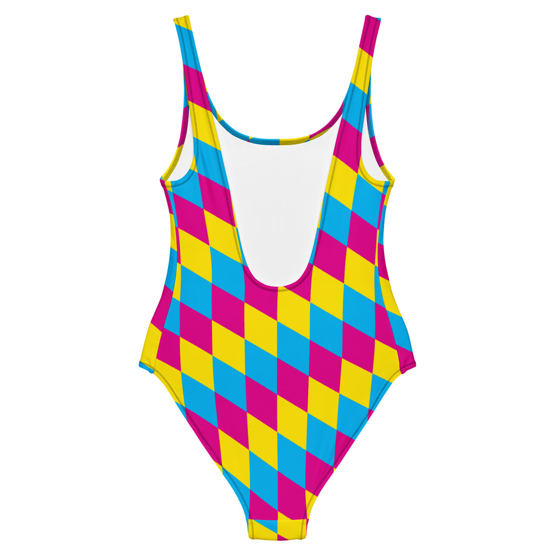 Pansexual Pride Flag Diamonds One-Piece Swimsuit Swimwear The Rainbow Stores