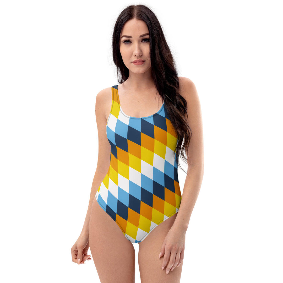 Aroace Pride Flag Diamonds One-Piece Swimsuit The Rainbow Stores