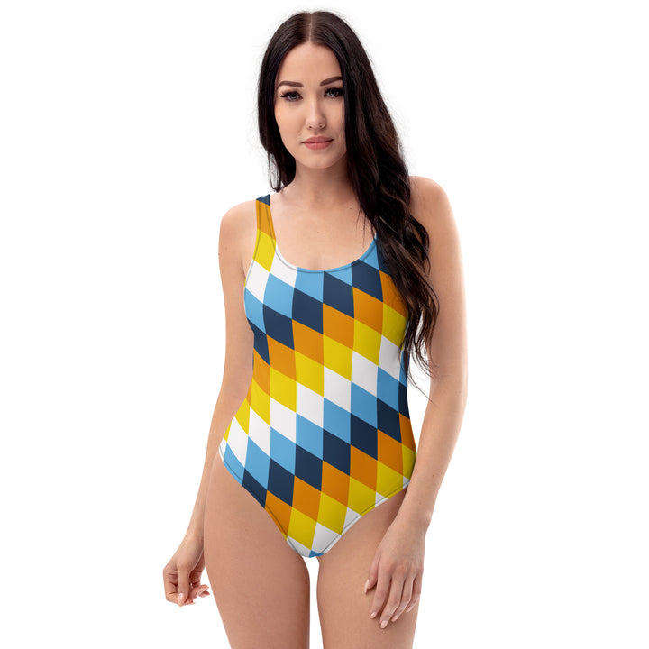 Aroace Pride Flag Diamonds One-Piece Swimsuit The Rainbow Stores