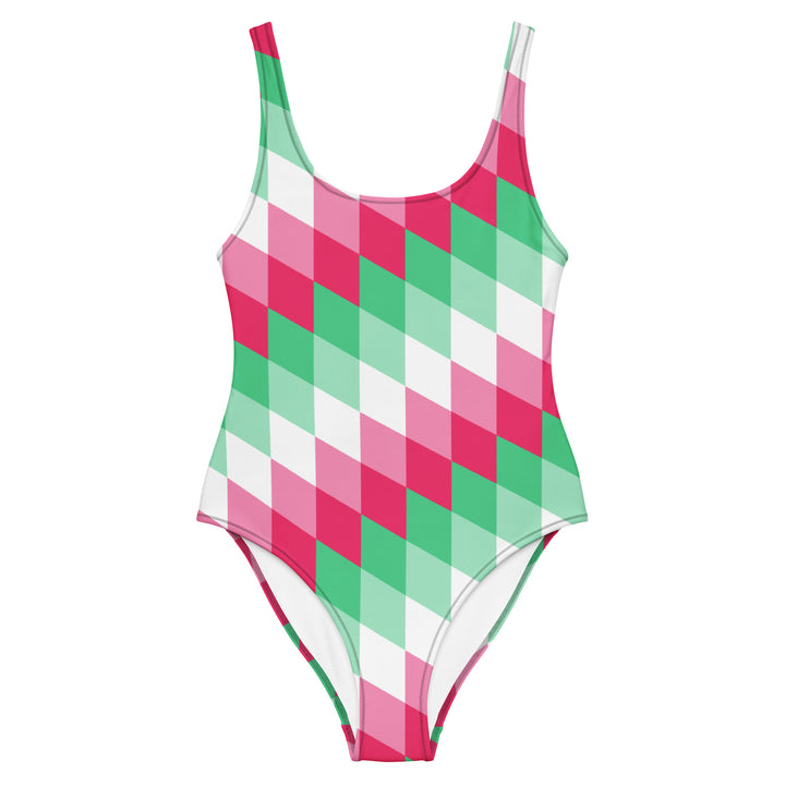 Abrosexual Pride Flag Diamonds One-Piece Swimsuit The Rainbow Stores