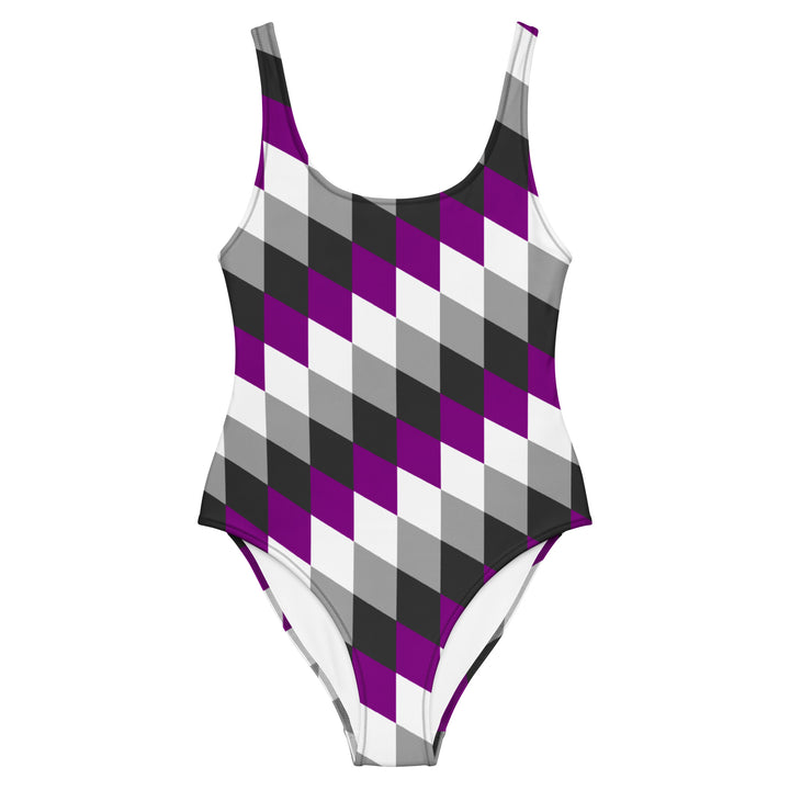 Asexual Pride Flag Diamonds One-Piece Swimsuit Swimwear The Rainbow Stores
