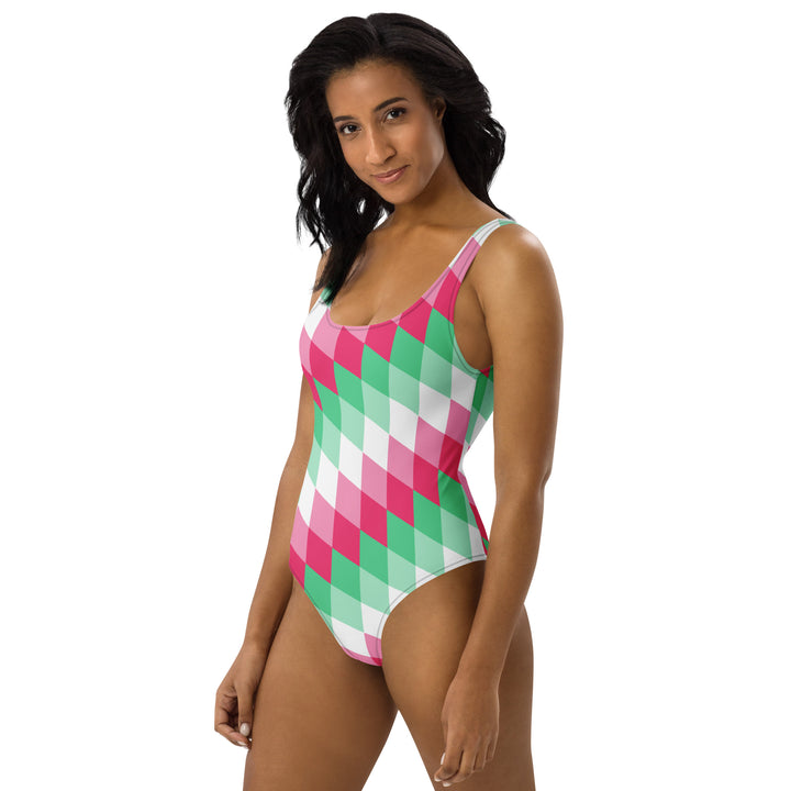 Abrosexual Pride Flag Diamonds One-Piece Swimsuit The Rainbow Stores