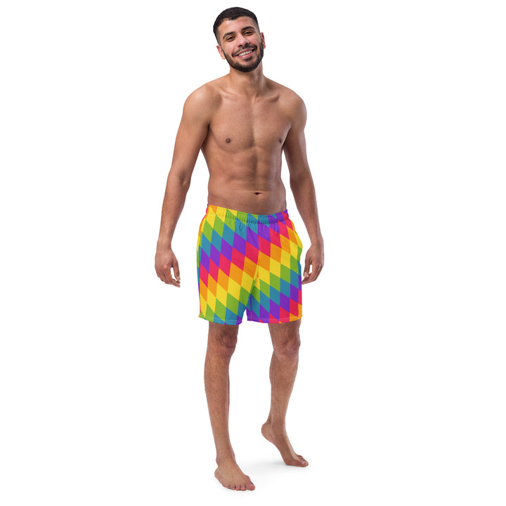 Rainbow Pride Flag Diamonds Swimming Trunks Swimwear The Rainbow Stores